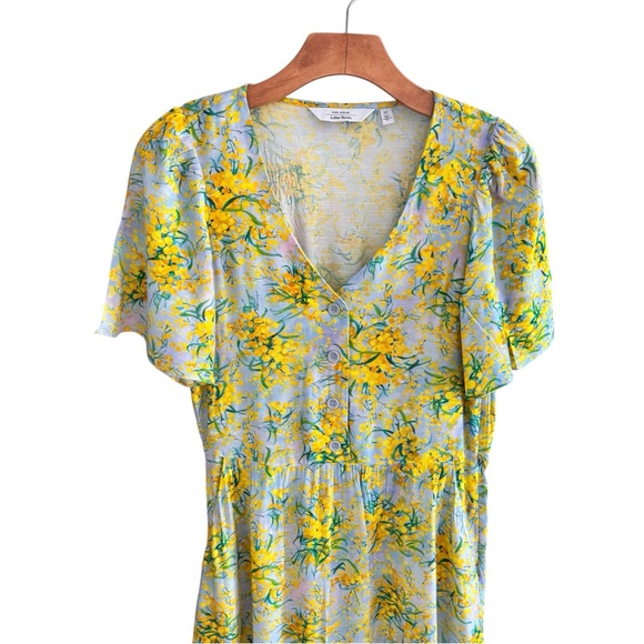 & OTHER STORIES Floral Print Flutter Sleeve Midi Dress Size 4 - Picture 4 of 13